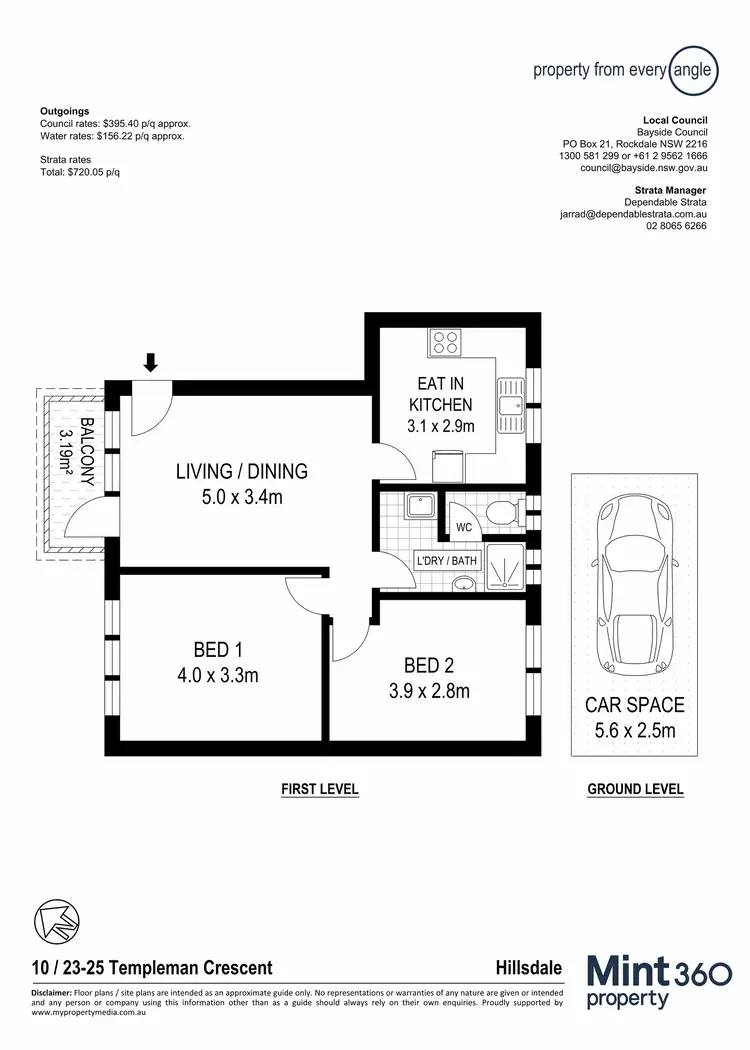 Floorplan of Homely apartment listing, 10/23-25 Templeman Crescent, Hillsdale NSW 2036