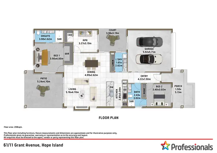 Floorplan of Homely house listing, 61/11 Grant Avenue, Hope Island QLD 4212