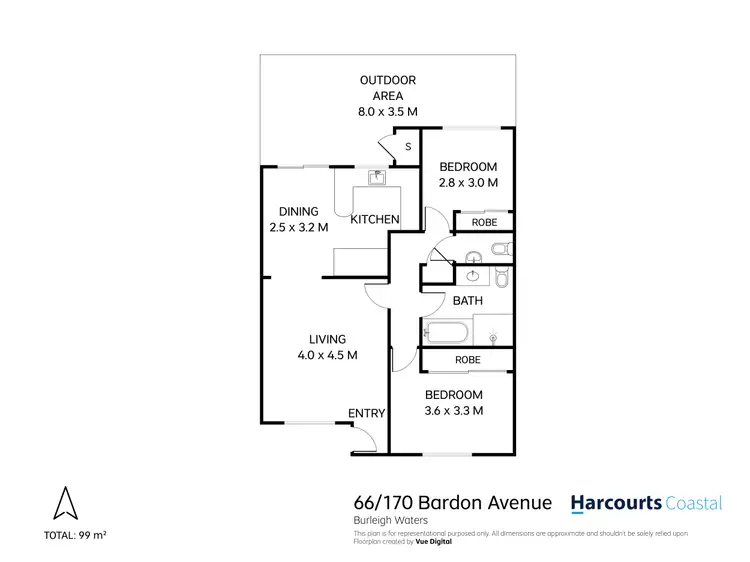 Floorplan of Homely apartment listing, 66/170 Bardon Avenue, Burleigh Waters QLD 4220