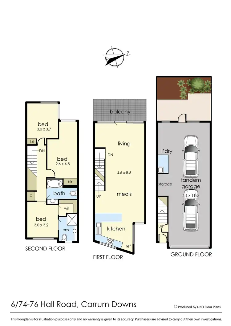 Floorplan of Homely townhouse listing, 6/74 Hall Road, Carrum Downs VIC 3201