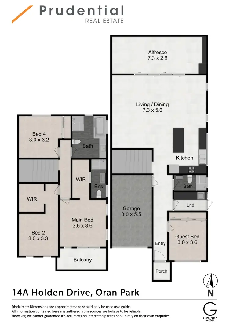 Floorplan of Homely semi-detached listing, 14A Holden Drive, Oran Park NSW 2570