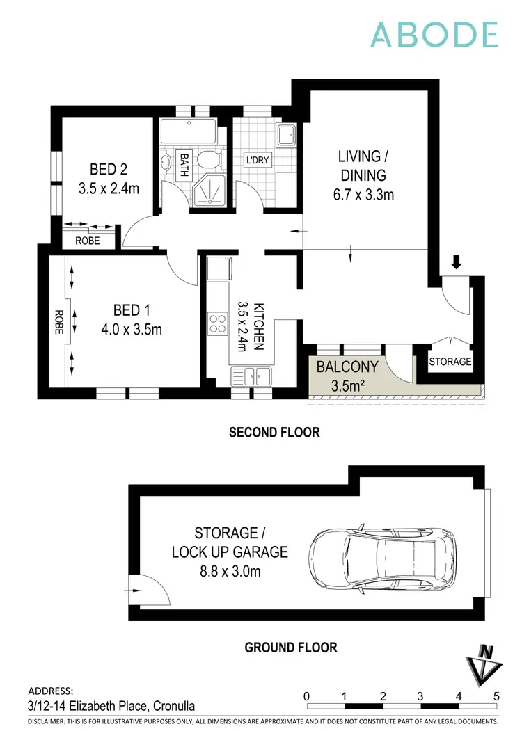 Floorplan of Homely apartment listing, 3/12-14 Elizabeth Place, Cronulla NSW 2230