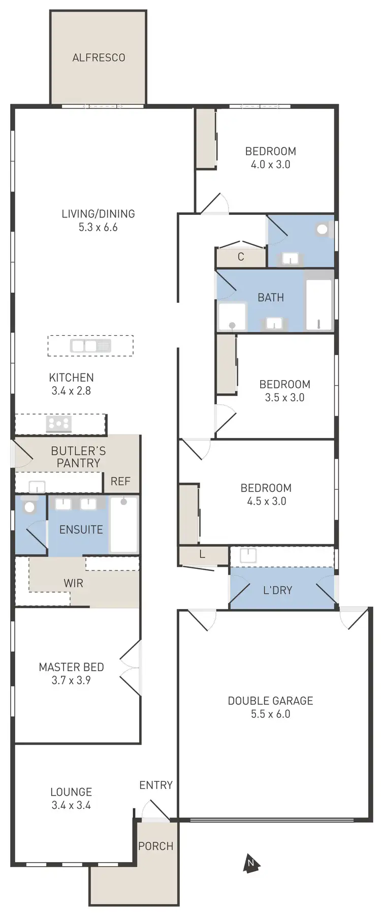 Floorplan of Homely house listing, 105 Pioneer Drive, Aintree VIC 3336