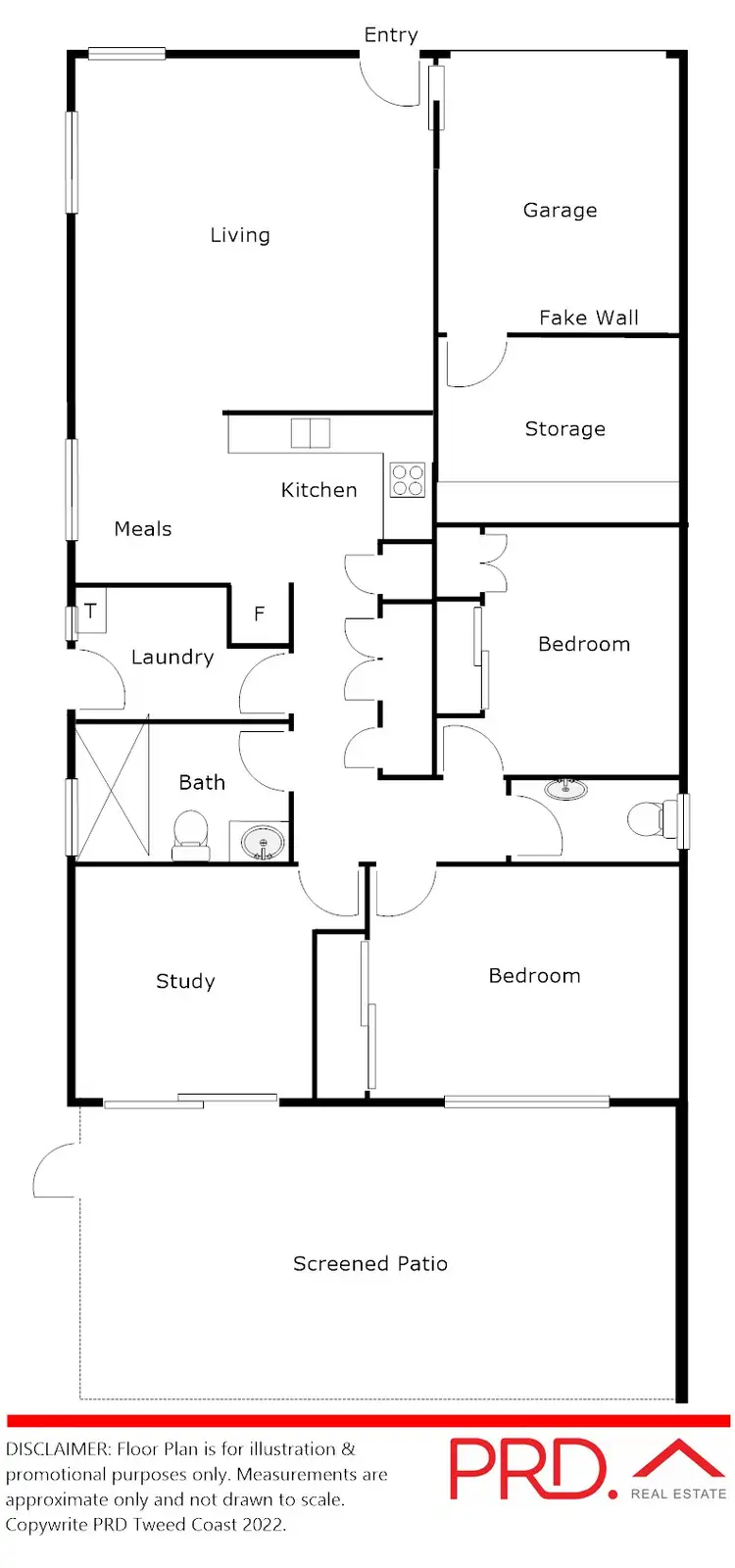 Floorplan of Homely semi-detached listing, 1/8 Surf Street, Kingscliff NSW 2487