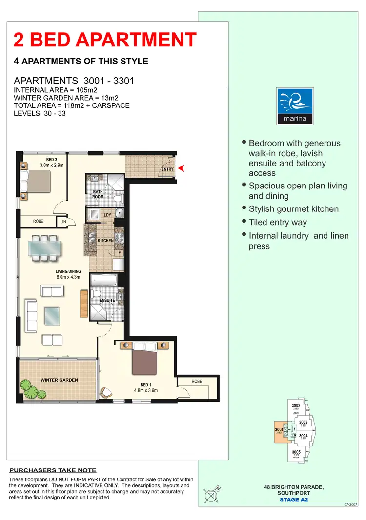 Floorplan of Homely apartment listing, 3201/4 Como Crescent, Southport QLD 4215