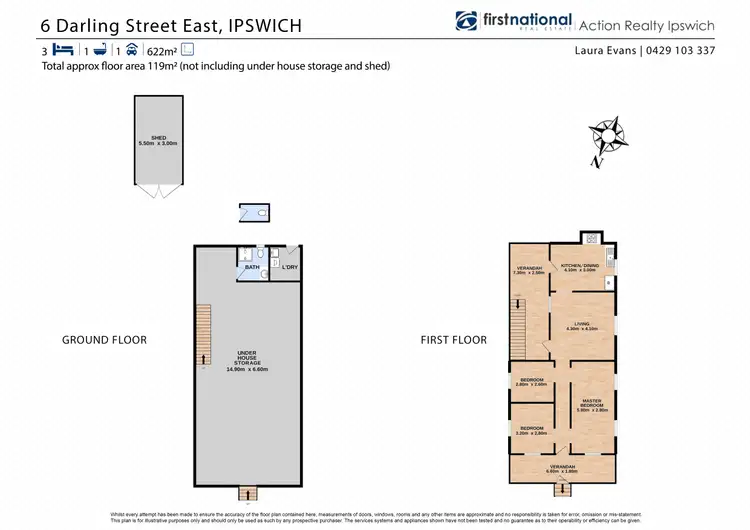 Floorplan of Homely house listing, 6 Darling Street East, Ipswich QLD 4305