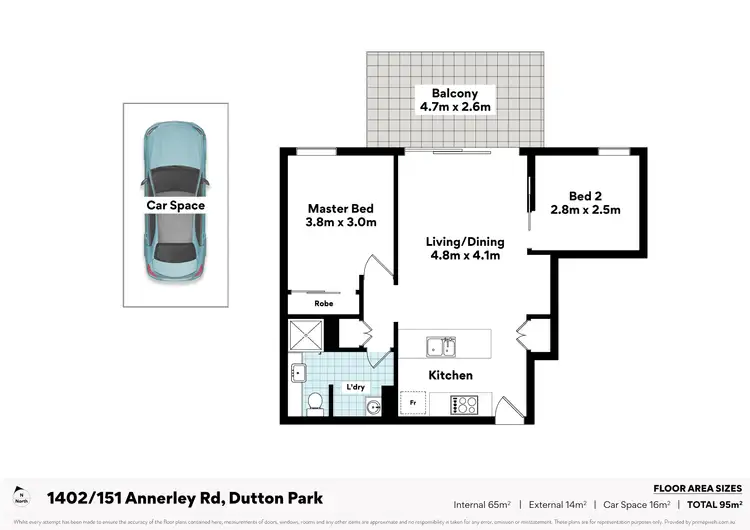 Floorplan of Homely unit listing, 1402/135-151 Annerley Road, Dutton Park QLD 4102