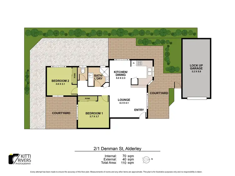Floorplan of Homely unit listing, 2/1 Denman Street, Alderley QLD 4051