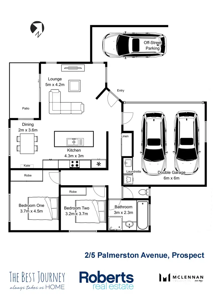 Floorplan of Homely unit listing, 2/5 Palmerston Avenue, Prospect TAS 7250