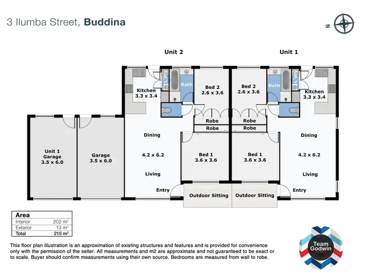 Floorplan of Homely semi-detached listing, 2/3 Ilumba Street, Buddina QLD 4575