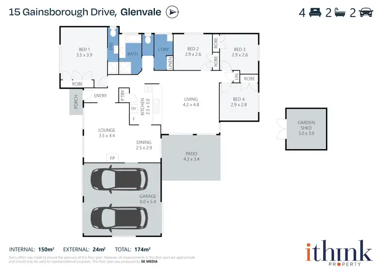 Floorplan of Homely house listing, 15 Gainsborough Drive, Glenvale QLD 4350