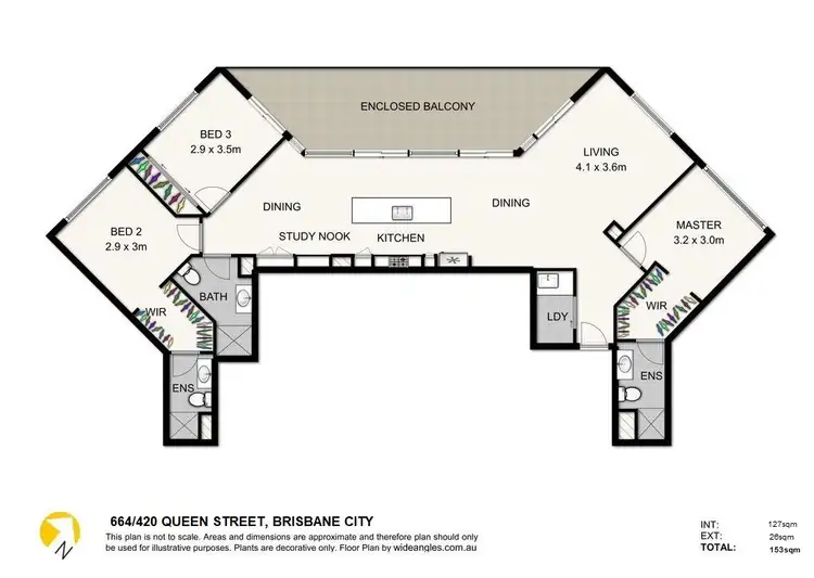 Floorplan of Homely apartment listing, 664/420 Queen Street, Brisbane City QLD 4000