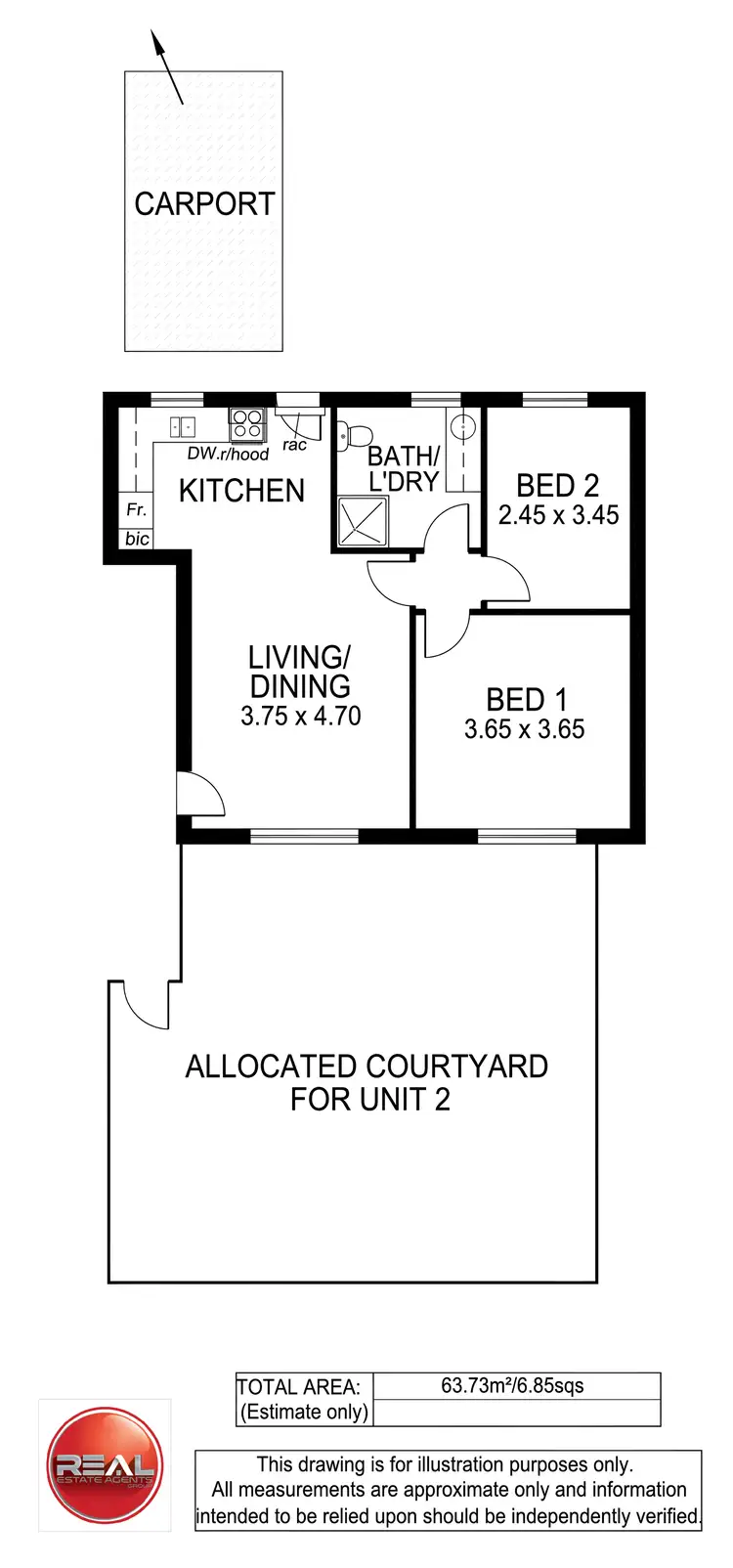 Floorplan of Homely unit listing, 1/833 Marion Road (Enter from Byard Tce), Mitchell Park SA 5043
