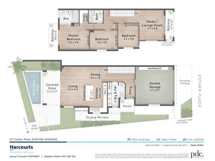 Floorplan of Homely semi-detached listing, 1/7 Esther Place, Surfers Paradise QLD 4217