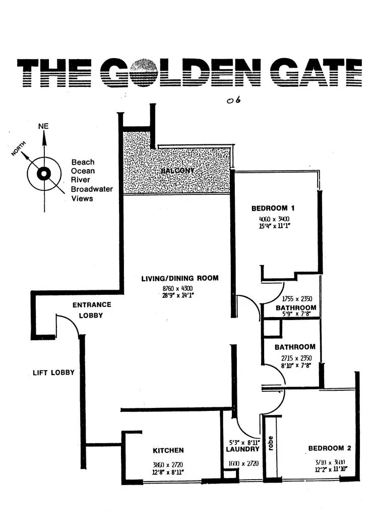 Floorplan of Homely apartment listing, 1305/3422 Surfers Paradise Boulevard "Golden Gate", Surfers Paradise QLD 4217