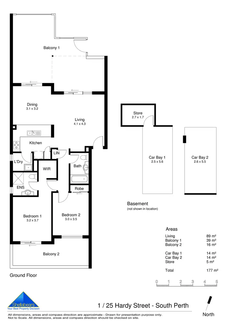 Floorplan of Homely apartment listing, 1/25 Hardy Street, South Perth WA 6151