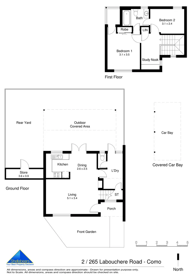 Floorplan of Homely townhouse listing, 2/265 Labouchere Road, Como WA 6152