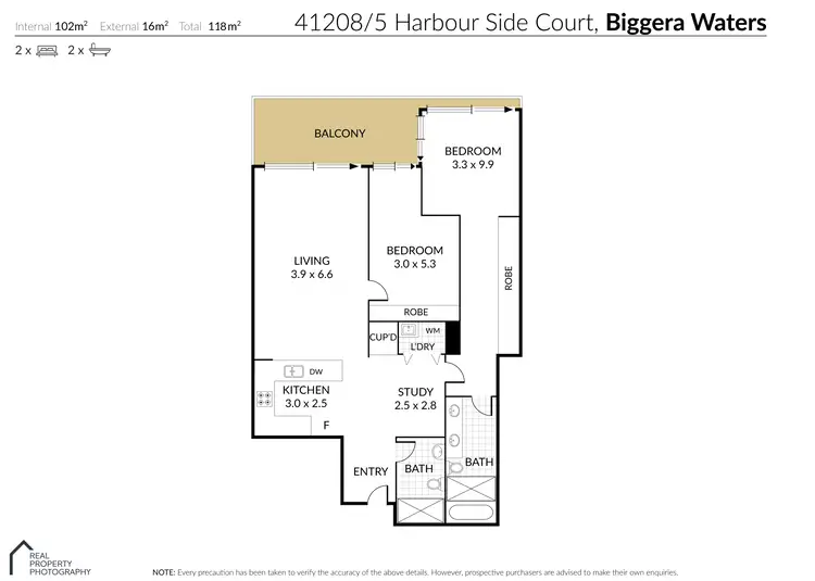 Floorplan of Homely apartment listing, 41208/5 Harbour Side Court, Biggera Waters QLD 4216