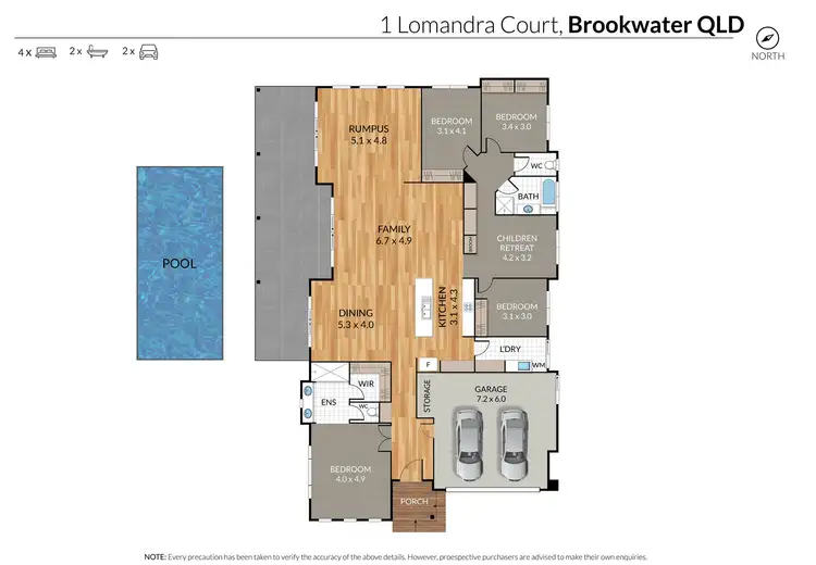 Floorplan of Homely house listing, 1 Lomandra Court, Brookwater QLD 4300