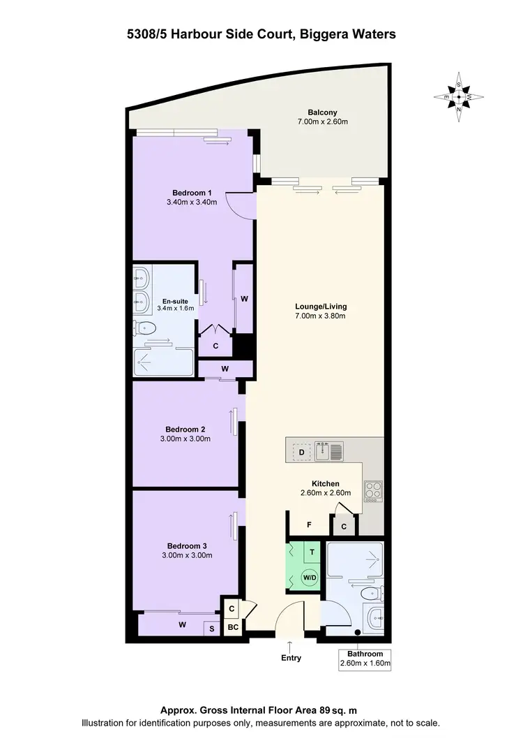 Floorplan of Homely apartment listing, 5308/5 Harbour Side Court, Biggera Waters QLD 4216