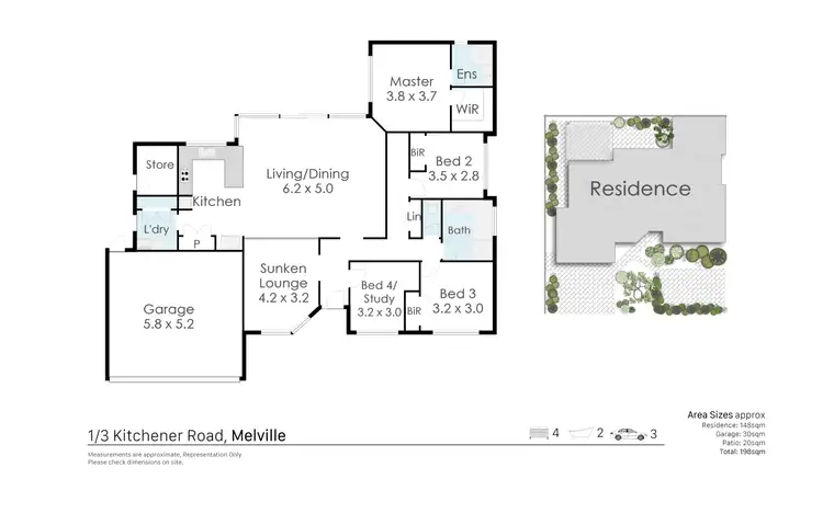 Floorplan of Homely house listing, 1/3 Kitchener Road, Melville WA 6156