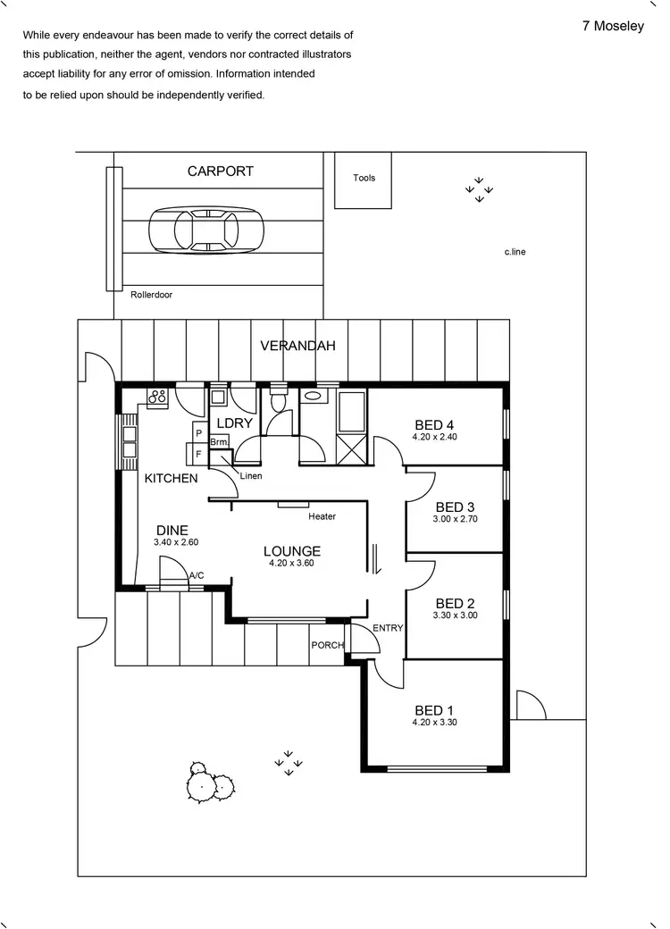 Floorplan of Homely house listing, 7 Moseley Road, Paradise SA 5075