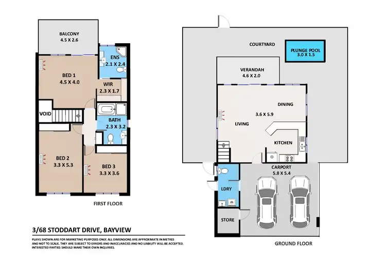 Floorplan of Homely townhouse listing, 3/68 Stoddart Drive, Bayview NT 820