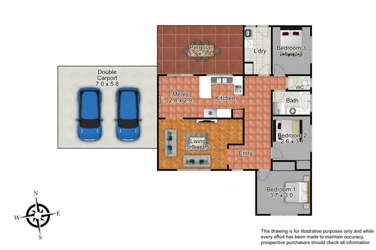 Floorplan of Homely house listing, 5 Daryl Court, Hampton Park VIC 3976