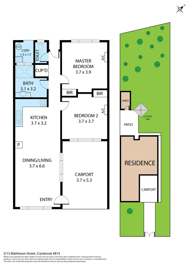Floorplan of Homely unit listing, 2/13 Mathiesen Street, Cranbrook QLD 4814