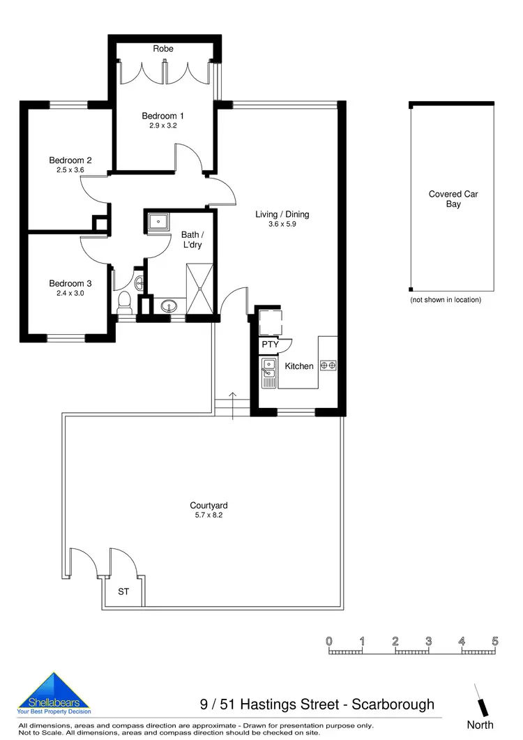 Floorplan of Homely unit listing, 9/51 Hastings Street, Scarborough WA 6019