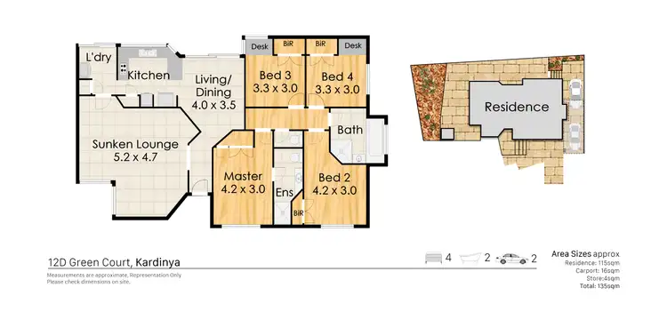 Floorplan of Homely unit listing, 4/12 Green Court, Kardinya WA 6163