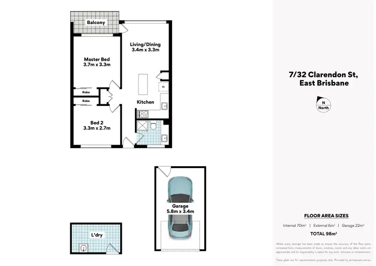 Floorplan of Homely unit listing, 7/32 Clarendon Street, East Brisbane QLD 4169