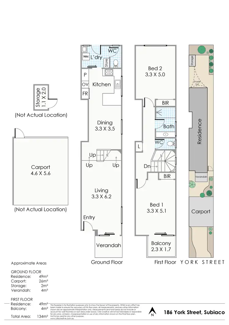 Floorplan of Homely townhouse listing, 186 York Street, Subiaco WA 6008