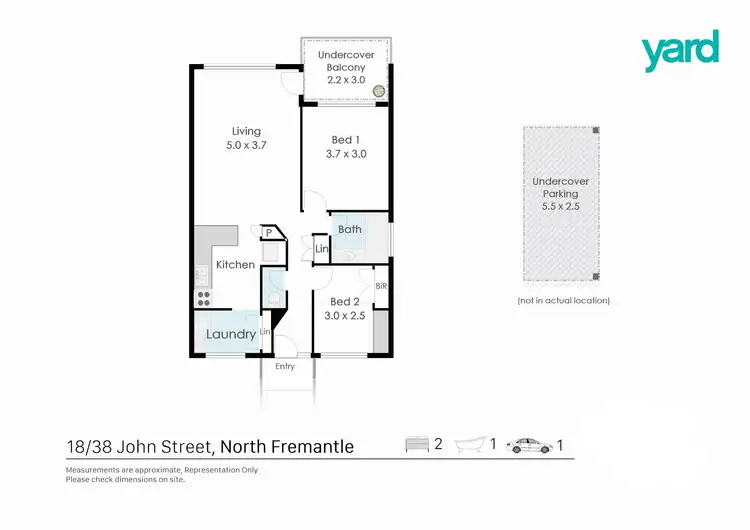 Floorplan of Homely apartment listing, 18/38 John Street, North Fremantle WA 6159