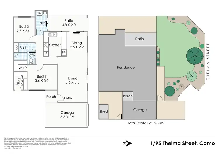 Floorplan of Homely villa listing, 1/95 Thelma Street, Como WA 6152