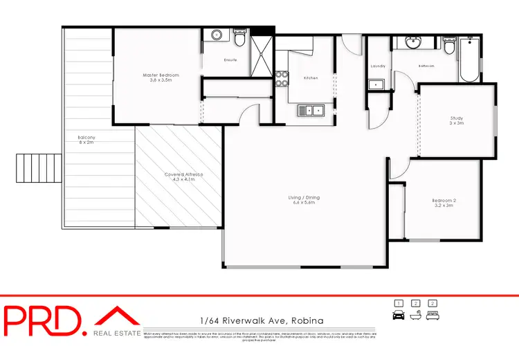 Floorplan of Homely apartment listing, 1/64 Riverwalk Avenue, Robina QLD 4226