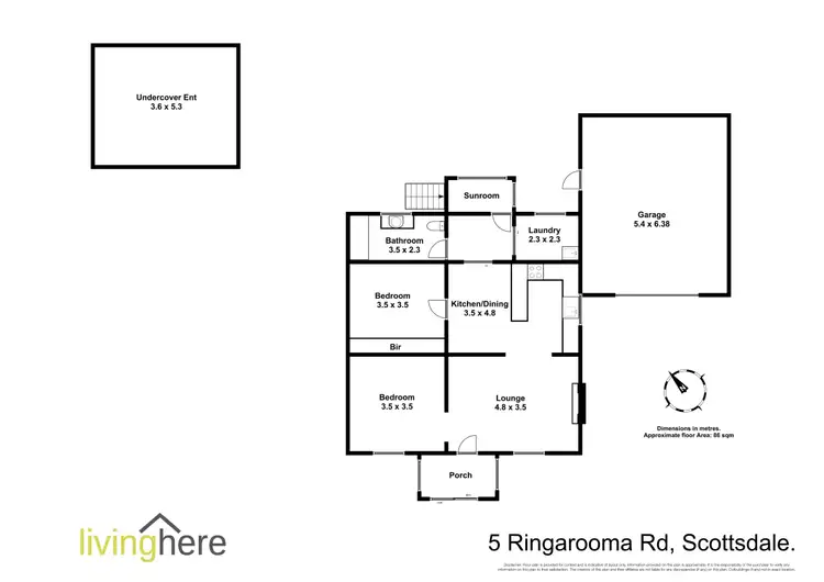 Floorplan of Homely house listing, 5 Ringarooma Road, Scottsdale TAS 7260
