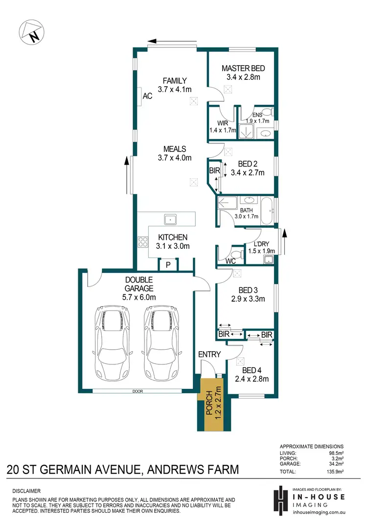 Floorplan of Homely house listing, 20 St Germain Avenue, Andrews Farm SA 5114
