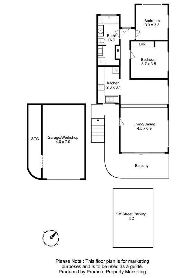 Floorplan of Homely unit listing, 2/50 Highfield Street, Moonah TAS 7009