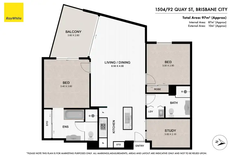 Floorplan of Homely apartment listing, 1504/92 Quay Street, Brisbane City QLD 4000