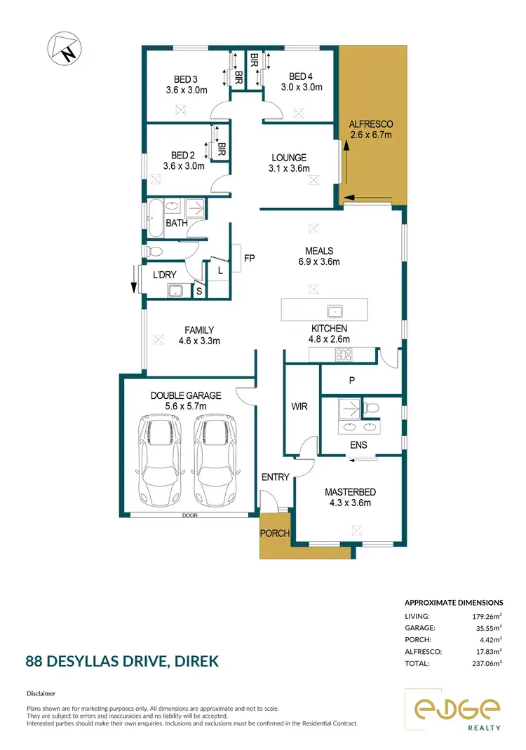 Floorplan of Homely house listing, 88 Desyllas Drive, Direk SA 5110