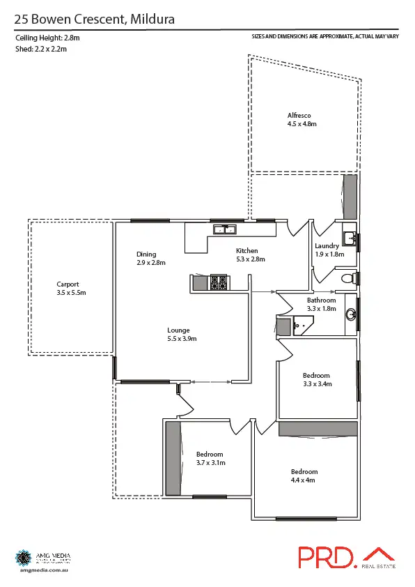Floorplan of Homely house listing, 25 Bowen Crescent,, Mildura VIC 3500