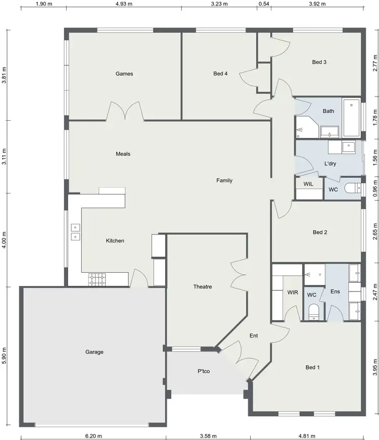 Floorplan of Homely house listing, 13 Longbow Approach, Dalyellup WA 6230