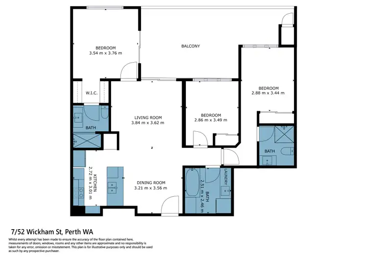 Floorplan of Homely apartment listing, 7/52 Wickham Street, East Perth WA 6004