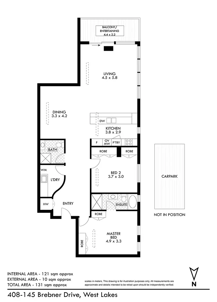 Floorplan of Homely apartment listing, 408/145 Brebner Drive, West Lakes SA 5021