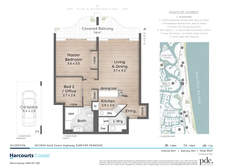 Floorplan of Homely apartment listing, 24/2940 Gold Coast Highway, Surfers Paradise QLD 4217