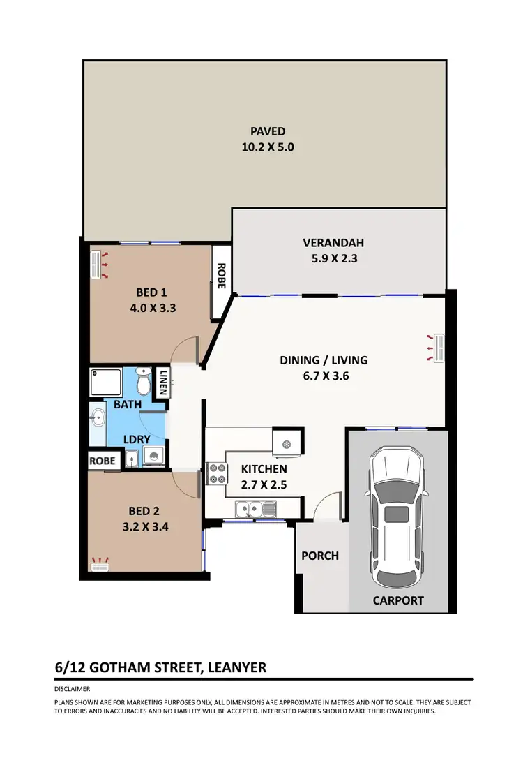 Floorplan of Homely unit listing, 6/12 Gotham Street, Leanyer NT 812