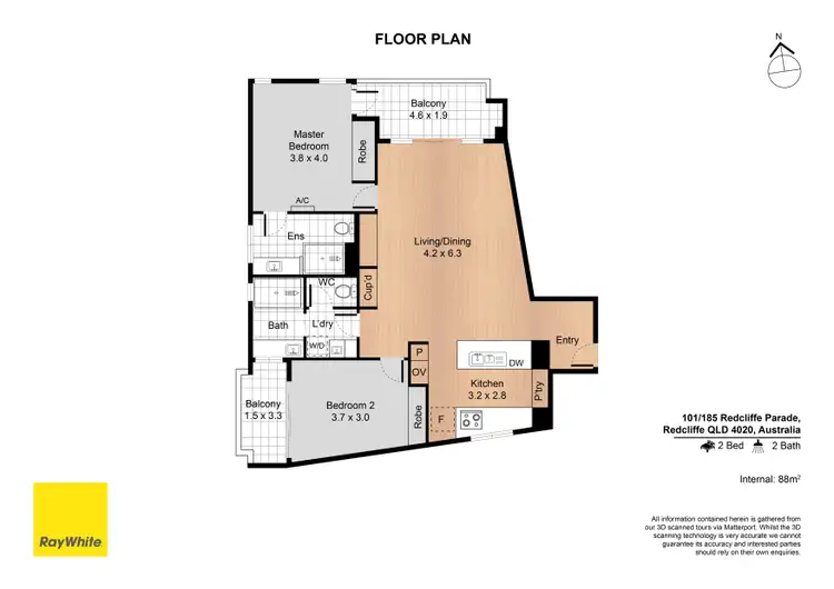Floorplan of Homely unit listing, 101/185 Redcliffe Parade, Redcliffe QLD 4020