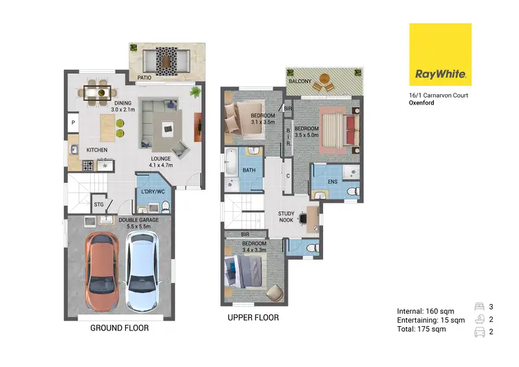 Floorplan of Homely townhouse listing, 16/1-3 Carnarvon Court, Oxenford QLD 4210