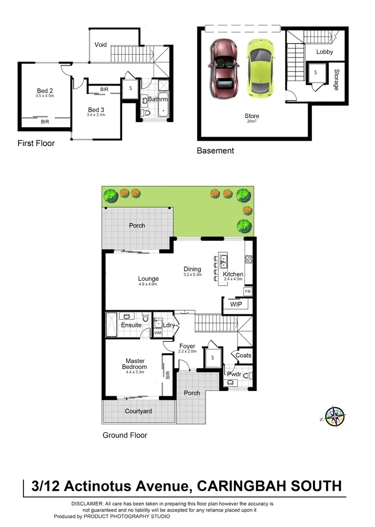 Floorplan of Homely townhouse listing, 6/28 Actinotus Ave, Caringbah South NSW 2229